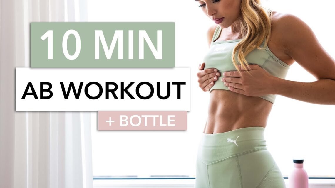 10 MIN AB WORKOUT + BOTTLE / or a small weight, extra resistance & special exercises I Pamela Reif