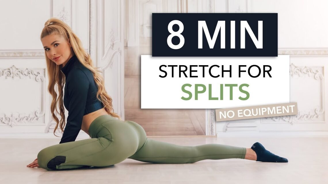 8 MIN STRETCH FOR SPLITS – how to get your front splits / No Equipment I Pamela Reif