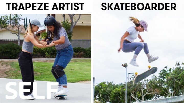 Trapeze Artists Try to Keep Up With Skateboarders  SELF