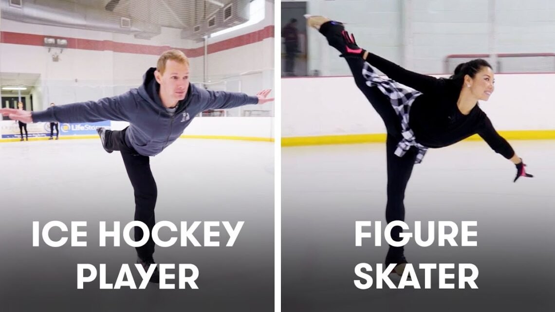 Hockey Players Try To Keep Up With Figure Skaters  SELF
