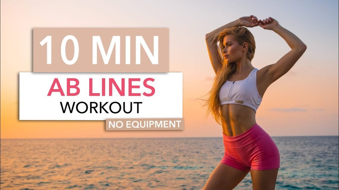 10 MIN AB LINES WORKOUT – efficient for middle, side & upper abs / No Equipment I Pamela Reif