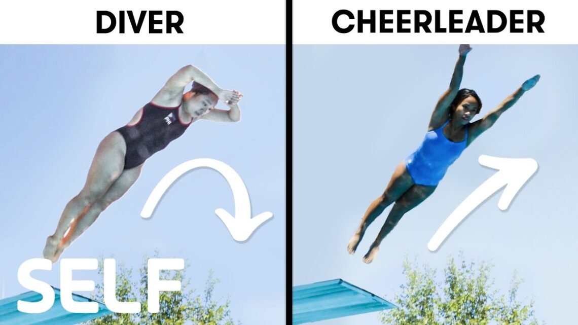 Cheerleaders Try To Keep Up With Synchronized Divers  SELF