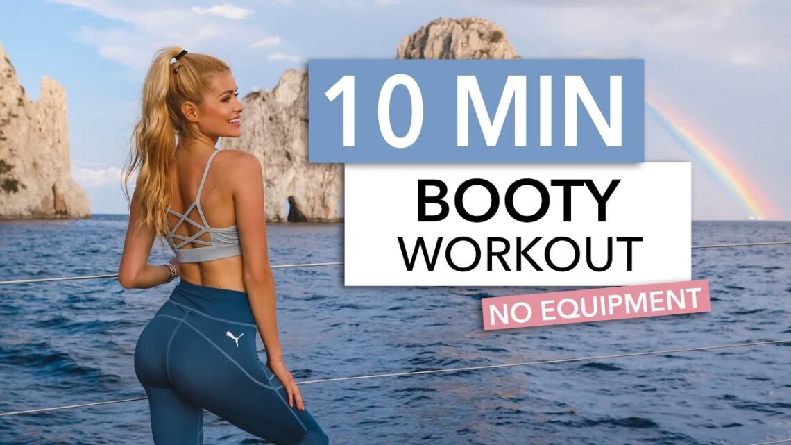 10 MIN BOOTY WORKOUT – training for a bubble butt, NO JUMPS / No Equipment I Pamela Reif