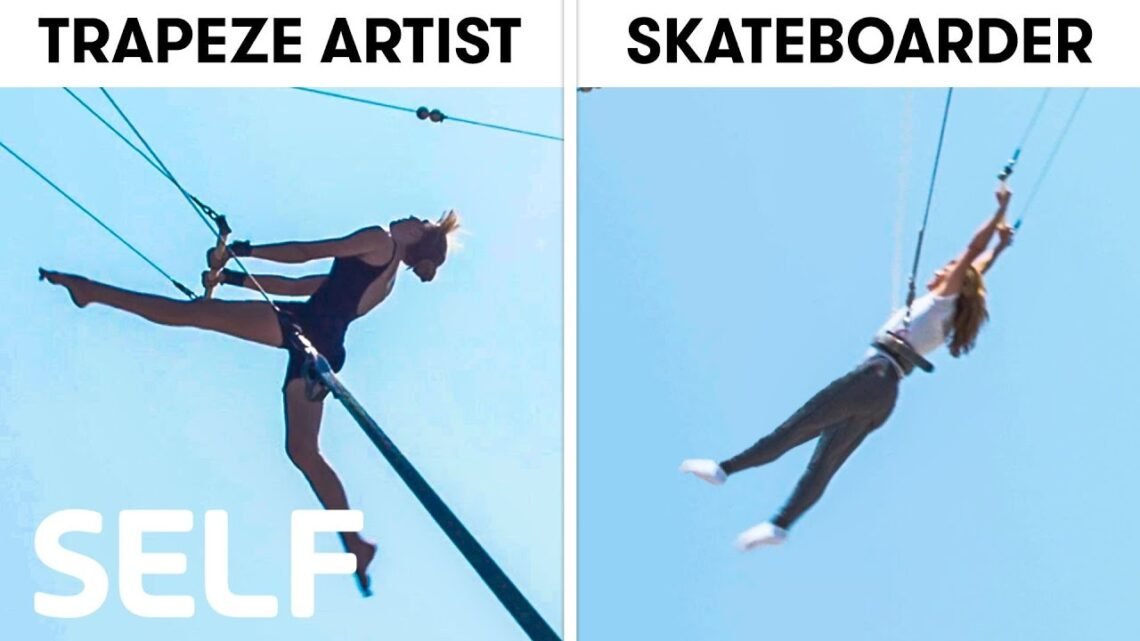 Skateboarders Try to Keep Up With Trapeze Artists  SELF