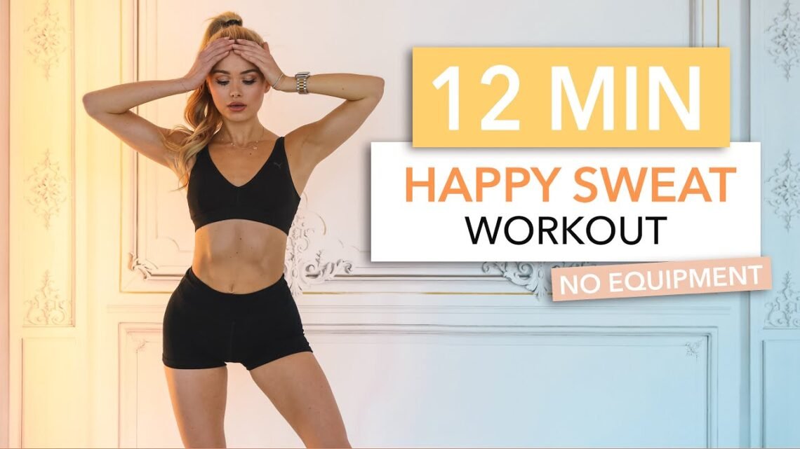 12 MIN HAPPY SWEAT WORKOUT – good mood Cardio workout / including HIIT  I Pamela Reif