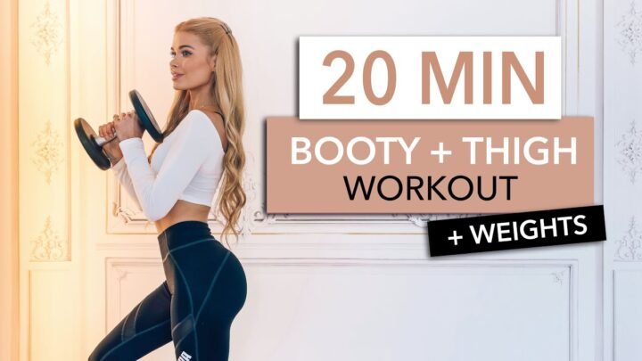 20 MIN BOOTY + THIGHS – with weights I build your booty & tone your thighs // TALKING MODE