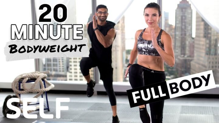 20-Minute HIIT Full Body Bodyweight Workout – No Equipment at Home  SELF
