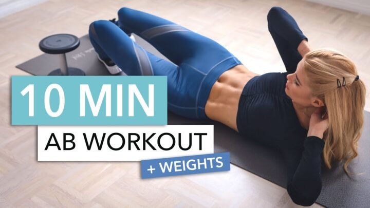 10 MIN ABS WITH WEIGHTS – for an extra strong core! you can also use a bottle of water I Pamela Reif
