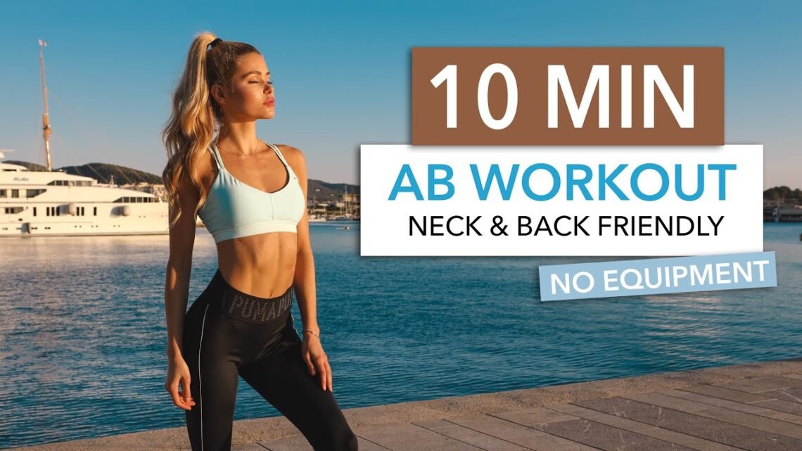 10 MIN AB WORKOUT – Back & Neck Friendly / No Equipment I Pamela Reif
