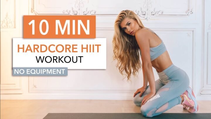 10 MIN HARDCORE HIIT – burn lots of calories in a short time / No Equipment I Pamela Reif