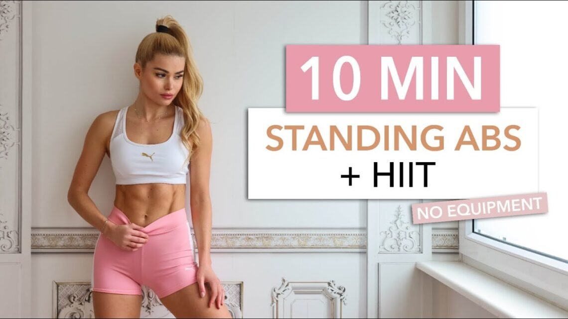 10 MIN HIIT + STANDING ABS – high intensity, calorie burn I Pamela Reif