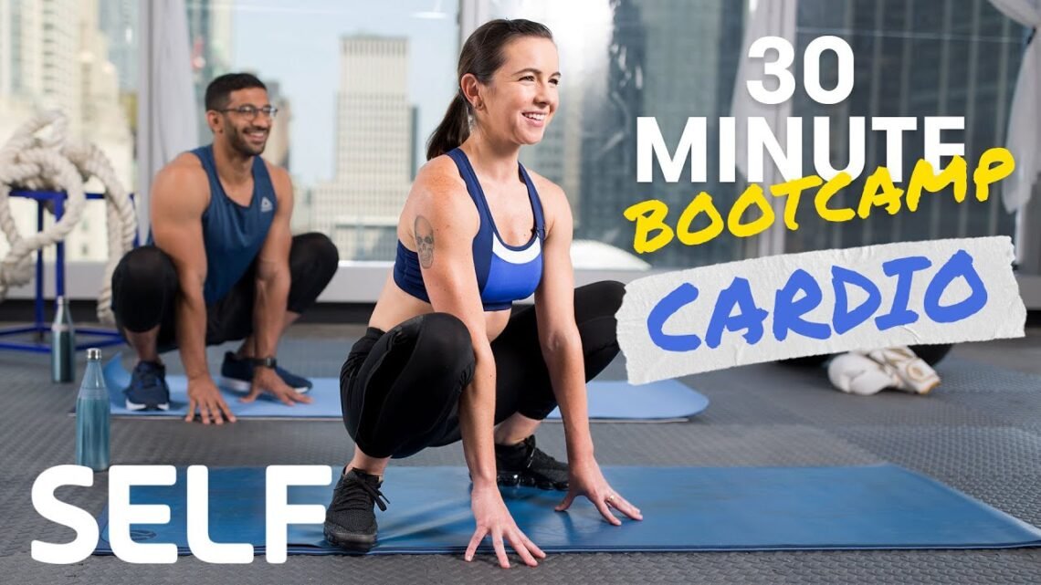 30 Minute Bodyweight Cardio Bootcamp Workout – No Equipment With Warm-Up & Cool-Down  SELF