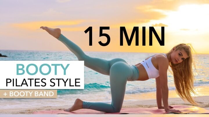 15 MIN BOOTY WORKOUT – slow Pilates Style, low impact, knee friendly, no squats I with Booty Band