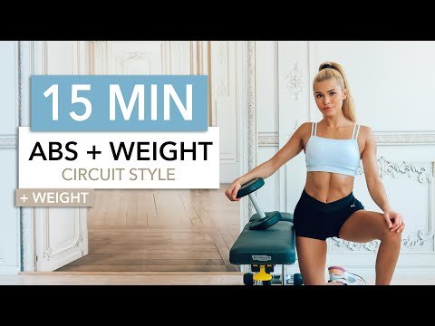 15 MIN ABS + WEIGHT, Circuit Style, Weight Lifting inspired, for extra strong abs I Pamela Reif