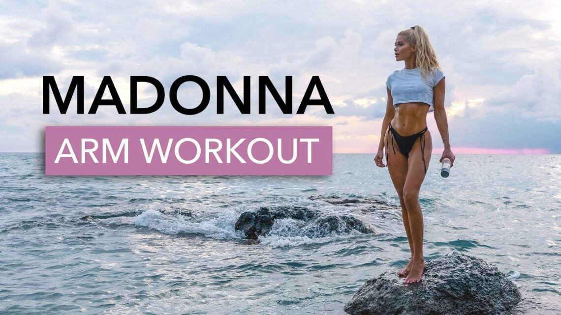 10 MIN MADONNA ARM WORKOUT – for slim & toned arms / with bottles or small weights