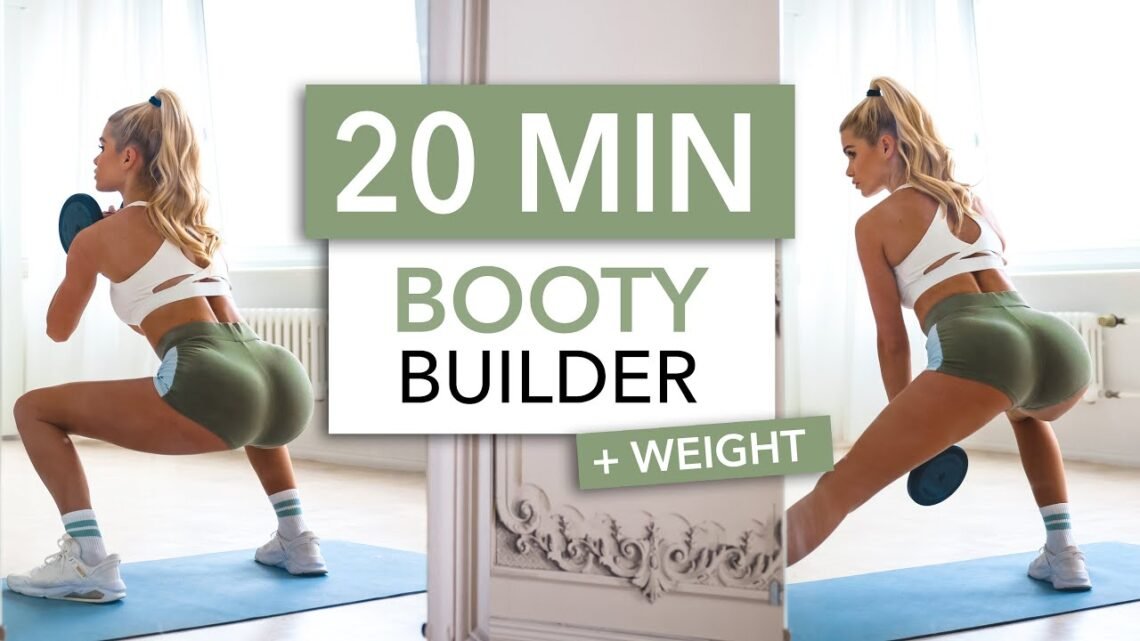 20 MIN BOOTY BUILDER – Gym Style, Slow Circuit Training with breaks / Equipment: Weight