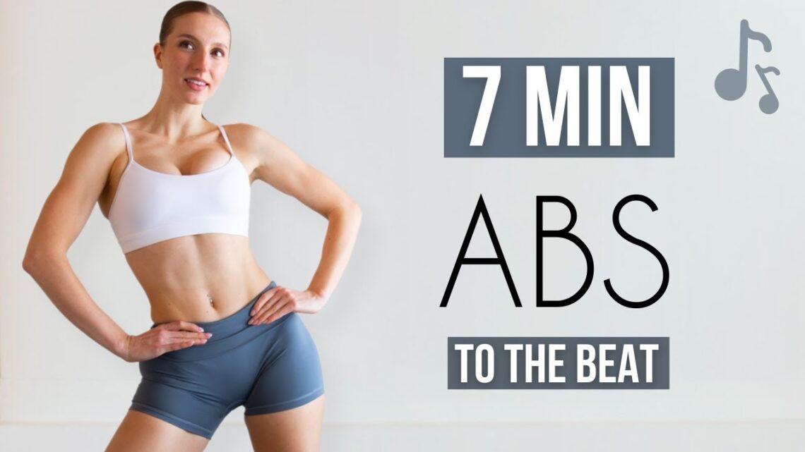 7 MIN ABS TO THE BEAT – Intense Core Workout with Music & Beeps (Daft Punk – Around the World)