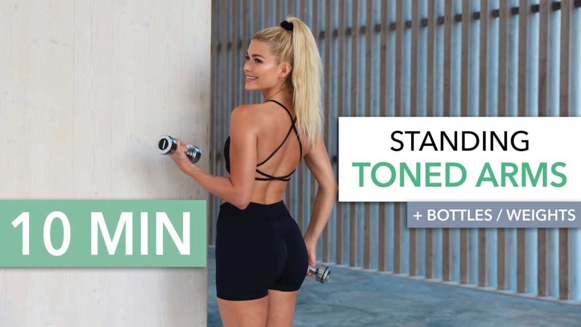 10 MIN TONED ARMS – STANDING / burns like fire, for all levels (just switch size of bottle/weight) 10 MIN TONED ARMS – STANDING / burns like fire, for all levels (just switch size of bottle/weight)