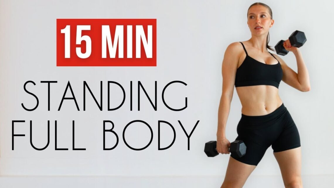 15 MIN FULL BODY HIIT – All Standing, With Weights, Home Workout 15 MIN FULL BODY HIIT – All Standing, With Weights, Home Workout