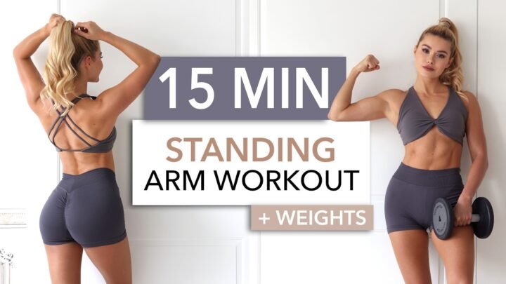 15 MIN STANDING ARMS + WEIGHTS – Gym Style / burns like fire, everything you need for toned arms