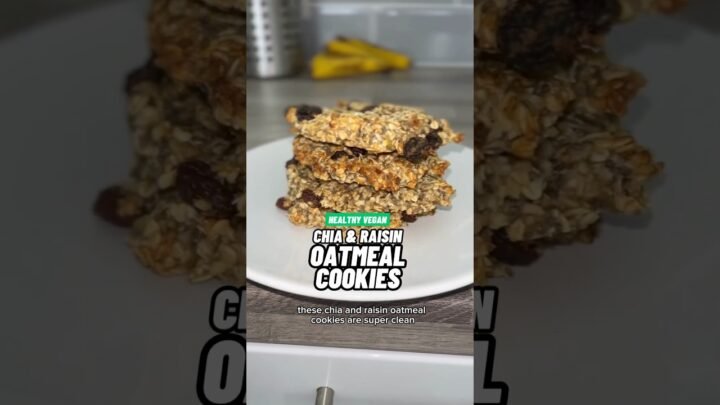 Chia & Raisin Oat Cookies (Vegan + Healthy) #veganfood #veganrecipes #vegancooking