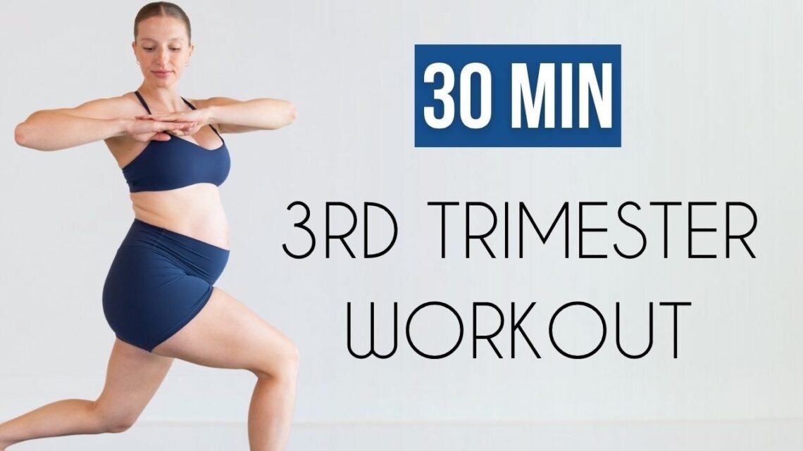 30 MIN THIRD TRIMESTER PREGNANCY WORKOUT  Full Body Exercises
