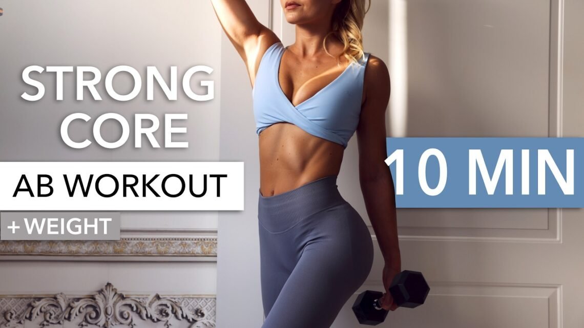 10 MIN STRONG CORE – AB WORKOUT + WEIGHT – floor only, fun & special exercises