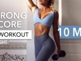 10 MIN STRONG CORE – AB WORKOUT + WEIGHT – floor only, fun & special exercises